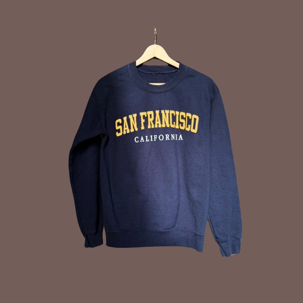San Francisco Crewneck | Navy Gold Graphic | Size S/M | Vintage